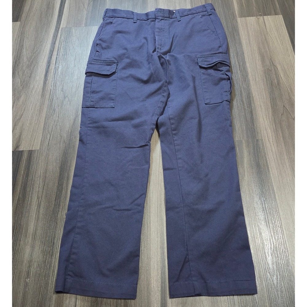 Flame Resistant Navy Blue Cargo Work Pants NFPA2112 Industrial Safety Mens 35x31
